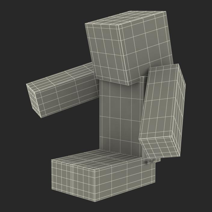 3D Minecraft Zombie Rigged model