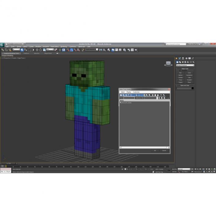 3D Minecraft Zombie