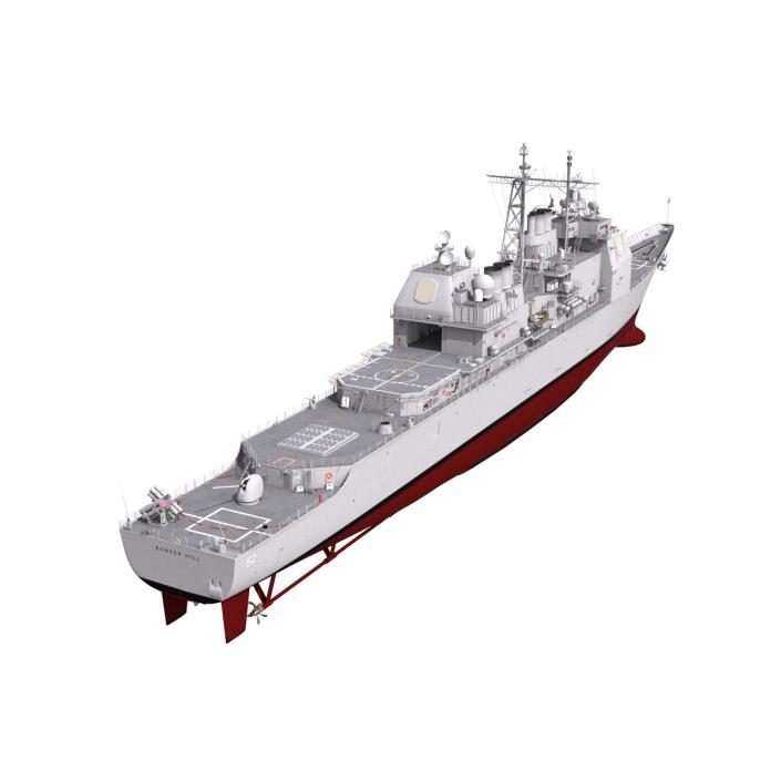 3D Ticonderoga Class Cruiser Bunker Hill CG-52 model