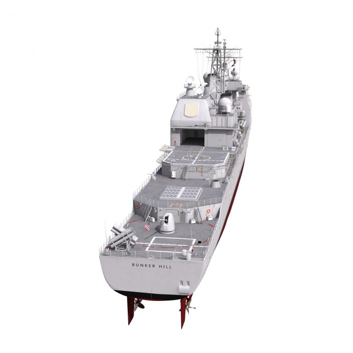 3D Ticonderoga Class Cruiser Bunker Hill CG-52 model