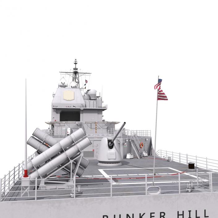 3D Ticonderoga Class Cruiser Bunker Hill CG-52 model