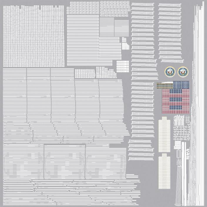 3D Ticonderoga Class Cruiser Bunker Hill CG-52 model