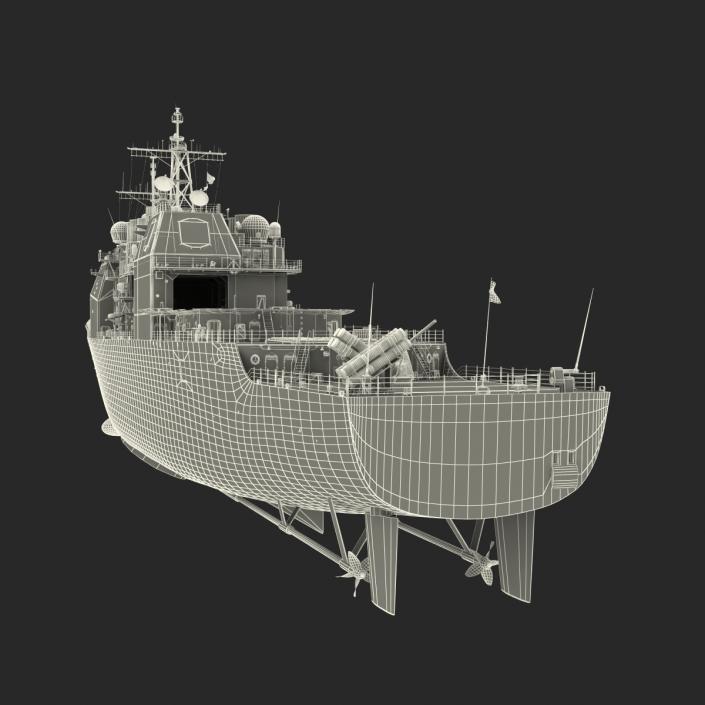 3D Ticonderoga Class Cruiser Bunker Hill CG-52 model