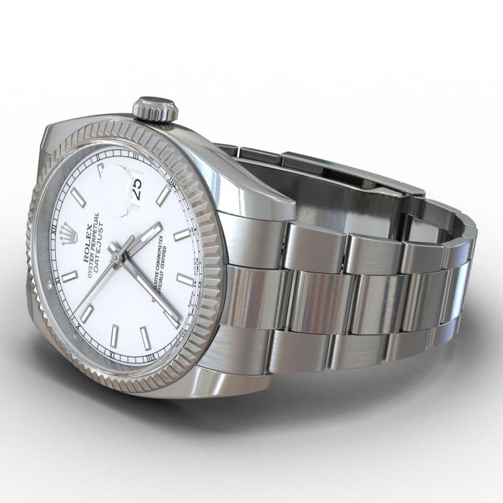 3D model Rolex Datejust White Gold 36mm