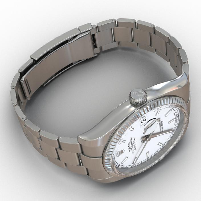 3D model Rolex Datejust White Gold 36mm