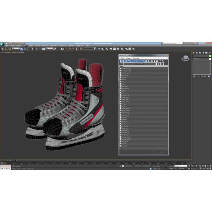 Hockey Skates Bauer 3D model