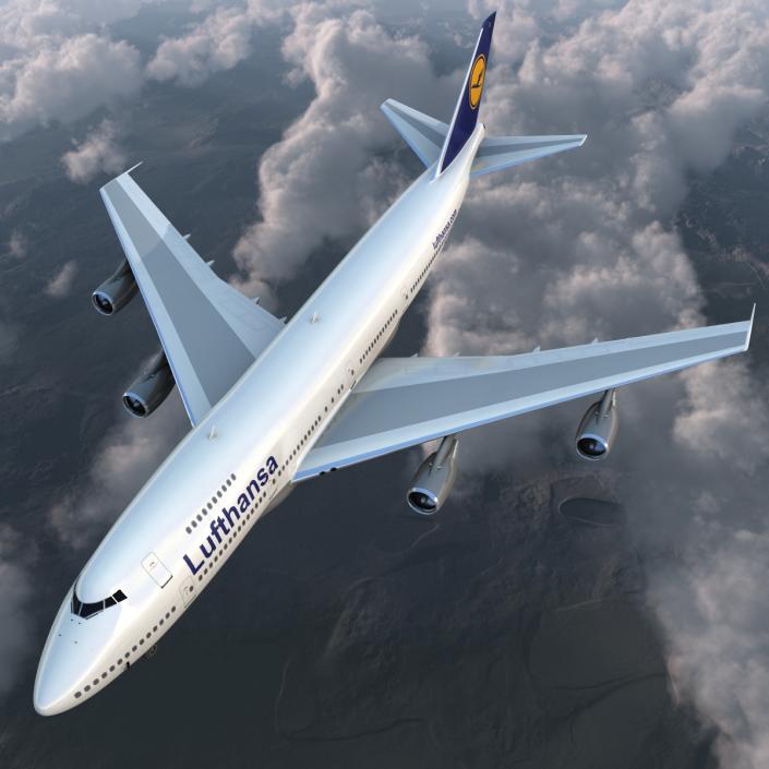 3D model Boeing 747-200B Lufthansa