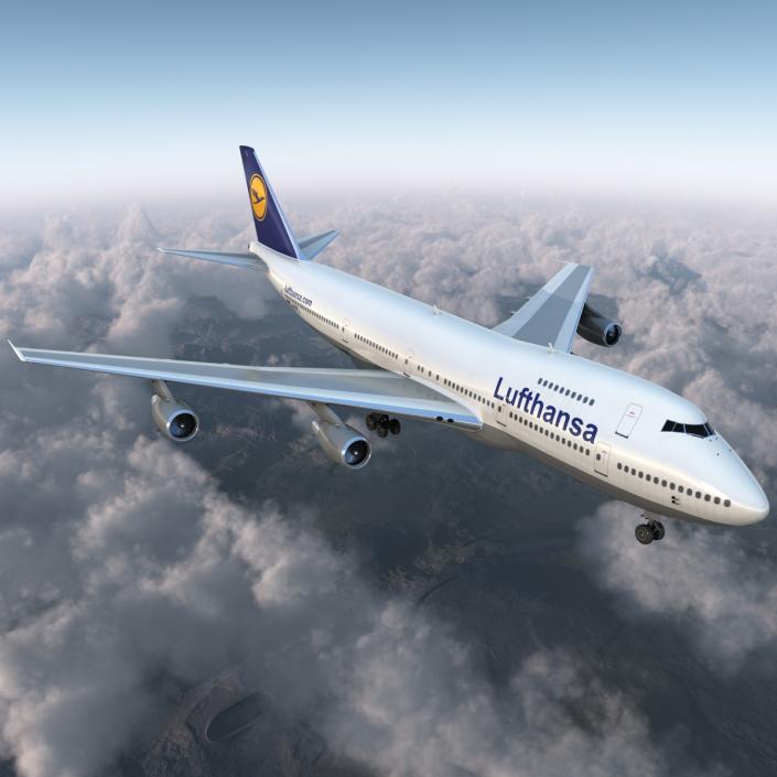 3D model Boeing 747-200B Lufthansa