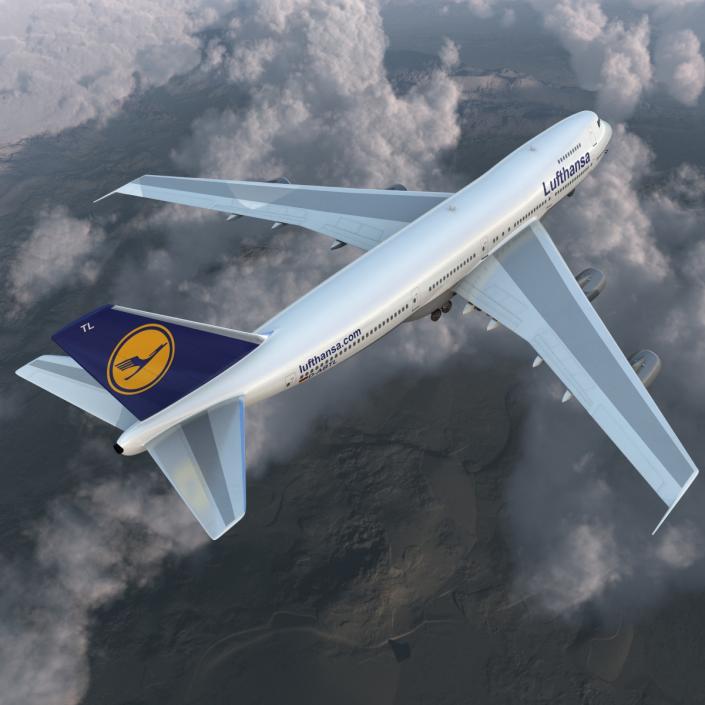 3D model Boeing 747-200B Lufthansa