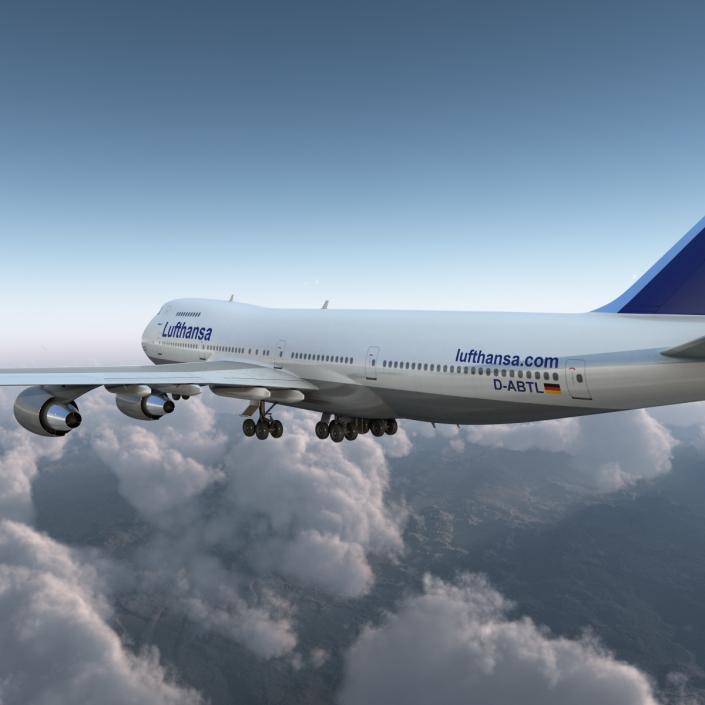 3D model Boeing 747-200B Lufthansa