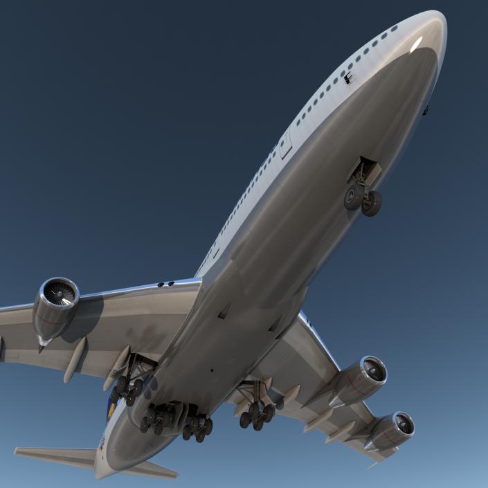 3D model Boeing 747-200B Lufthansa