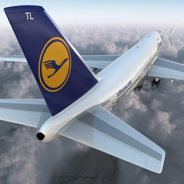 3D model Boeing 747-200B Lufthansa