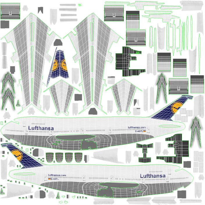 3D model Boeing 747-200B Lufthansa