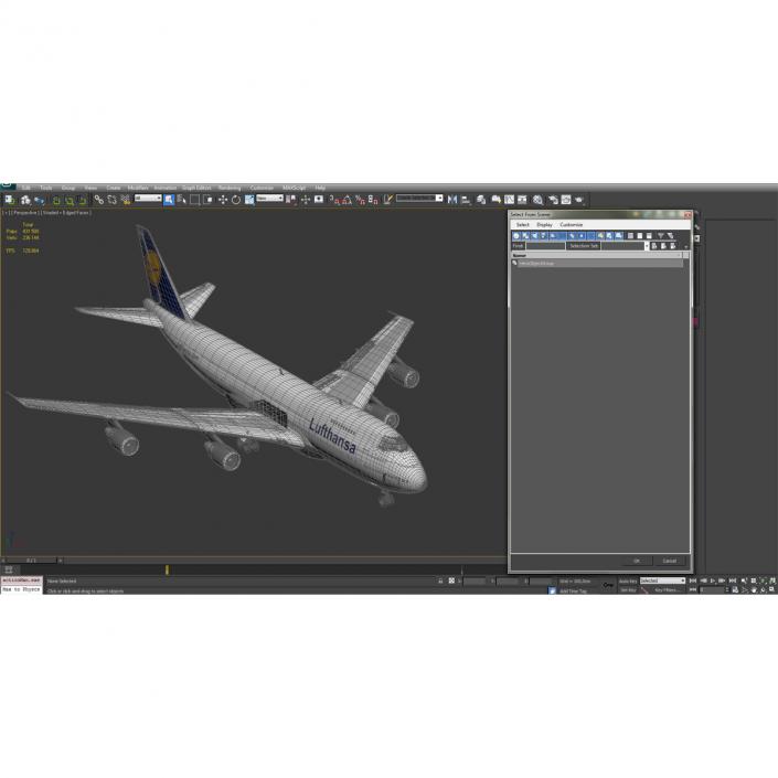 3D model Boeing 747-200B Lufthansa