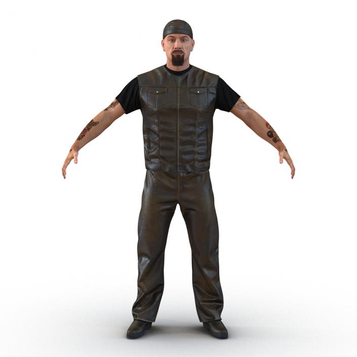 3D Biker Man with Fur Generic 2 model