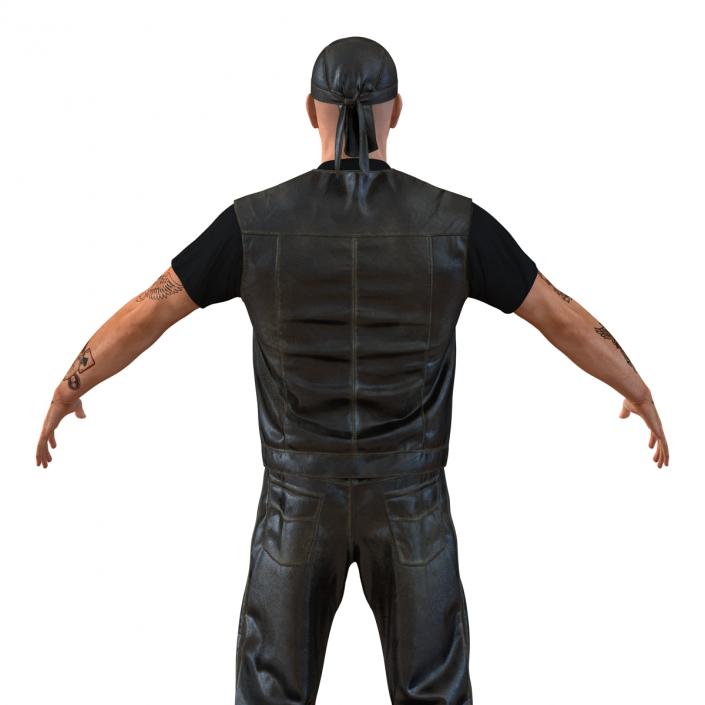 3D Biker Man Generic with Fur