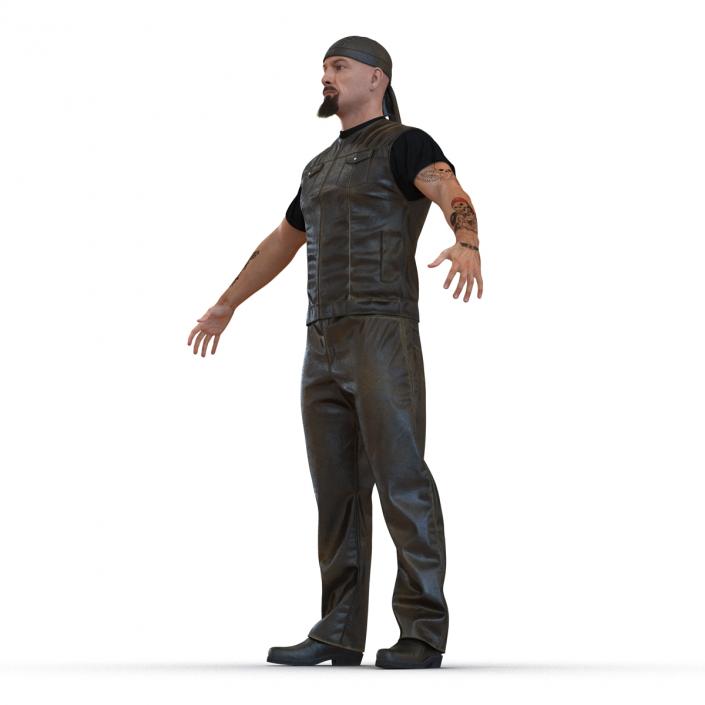 3D Biker Man with Fur Generic 2 model