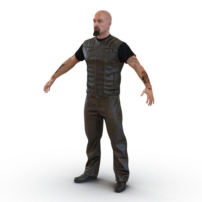 3D Biker Man with Fur Generic 2 model