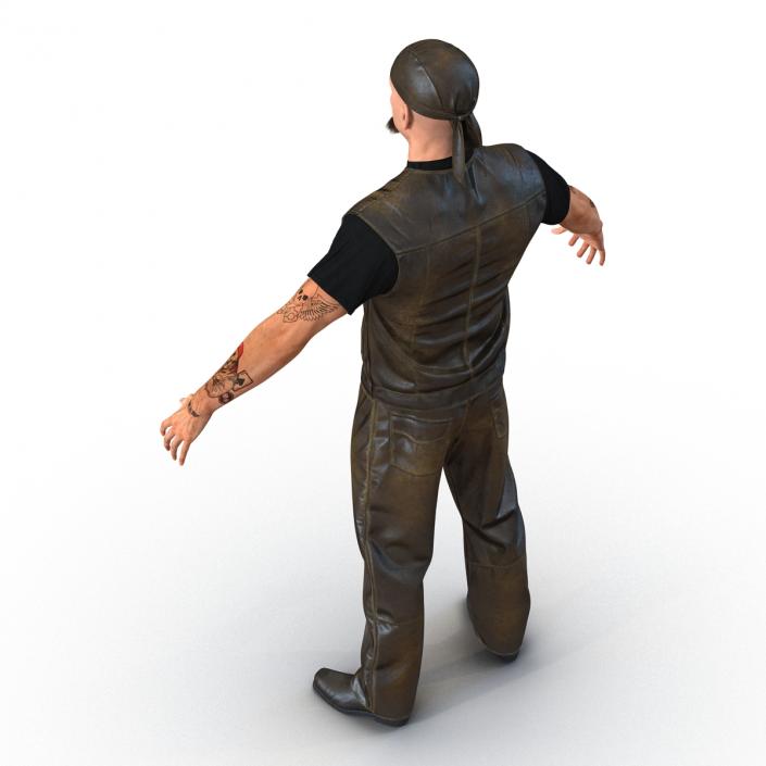 3D Biker Man with Fur Generic 2 model