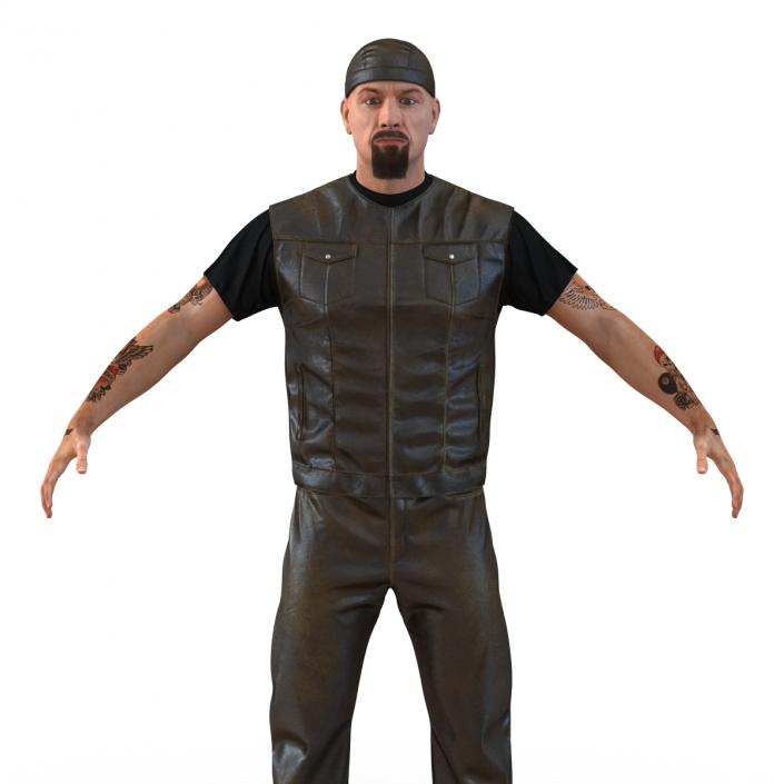 3D Biker Man with Fur Generic 2 model