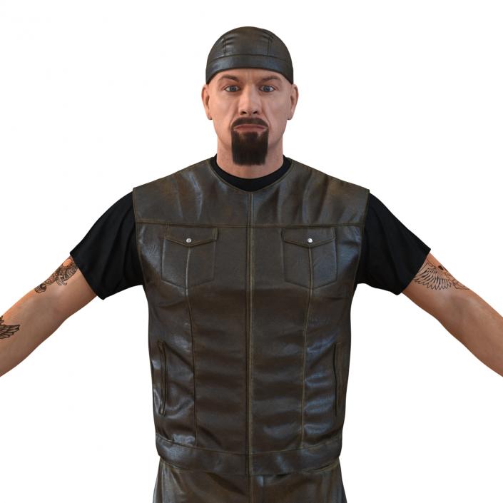 3D Biker Man with Fur Generic 2 model