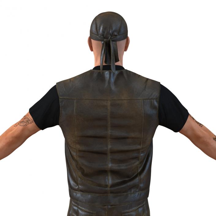 3D Biker Man with Fur Generic 2 model