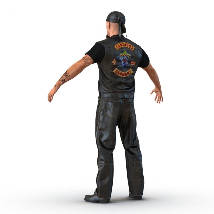 3D Biker Man with Fur model