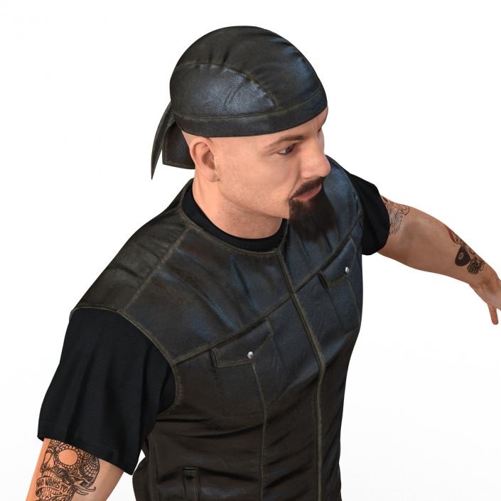 3D Biker Man Generic with Fur