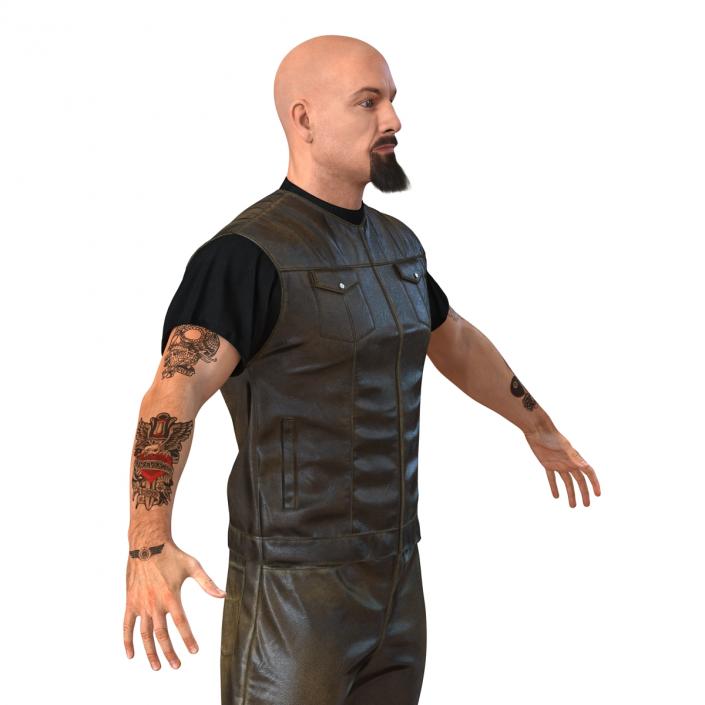 3D Biker Man with Fur Generic 2 model