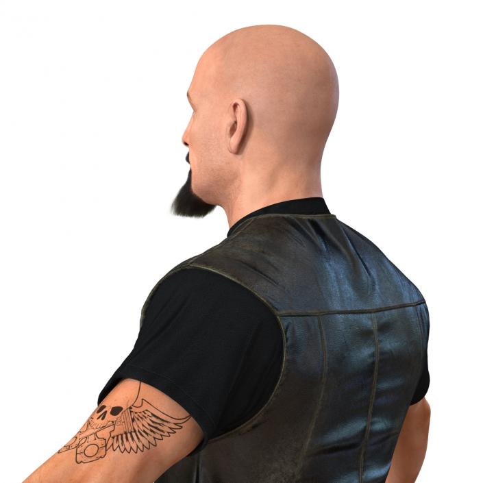 3D Biker Man Generic with Fur