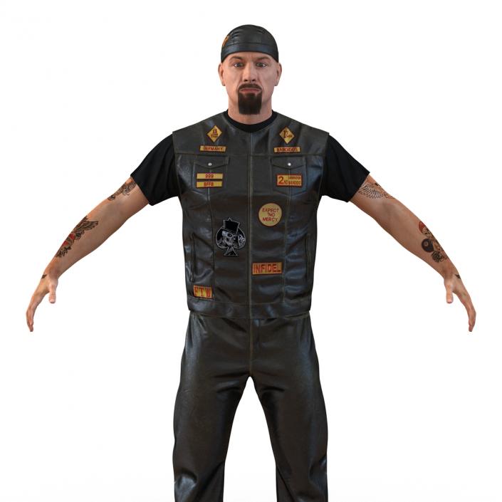 3D Biker Man with Fur model