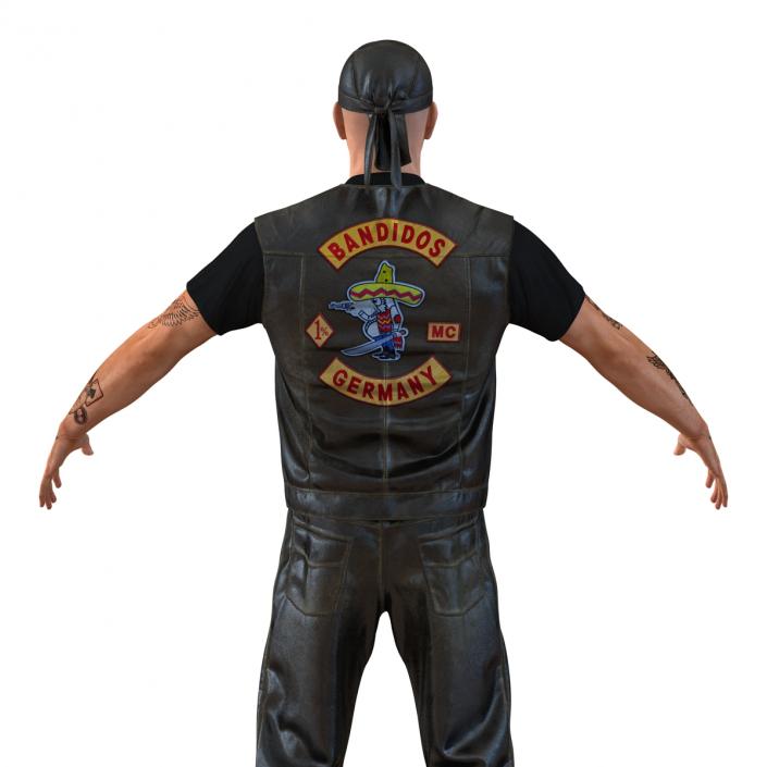 3D Biker Man with Fur model