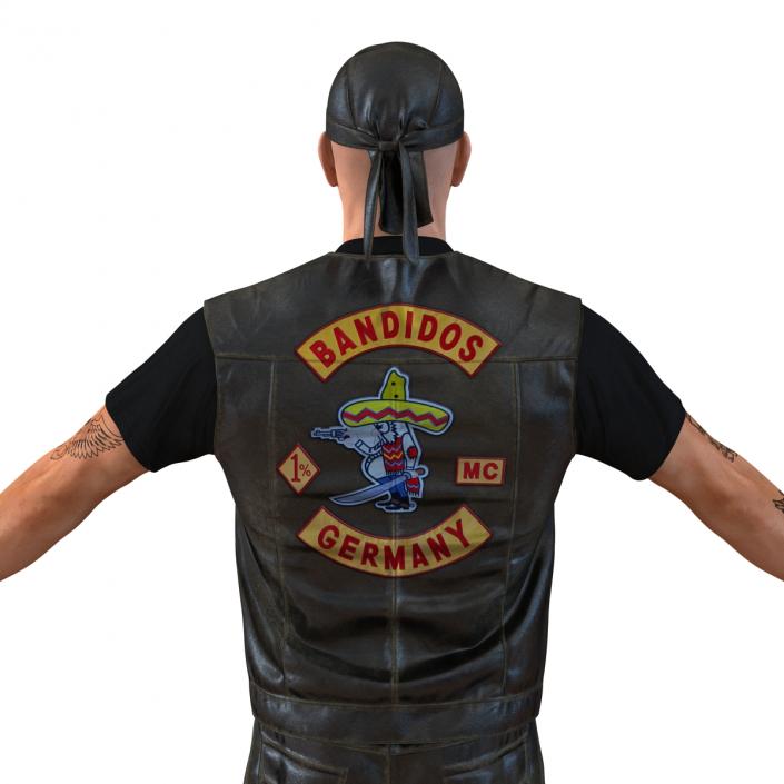 3D Biker Man with Fur model