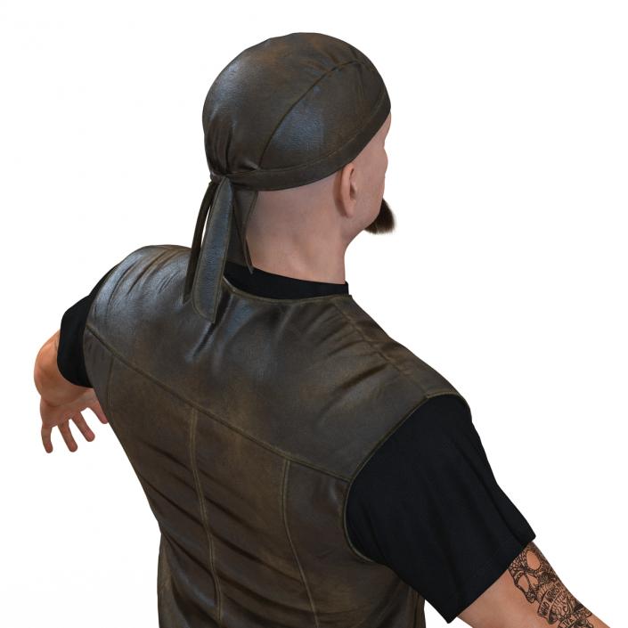 3D Biker Man with Fur Generic 2 model