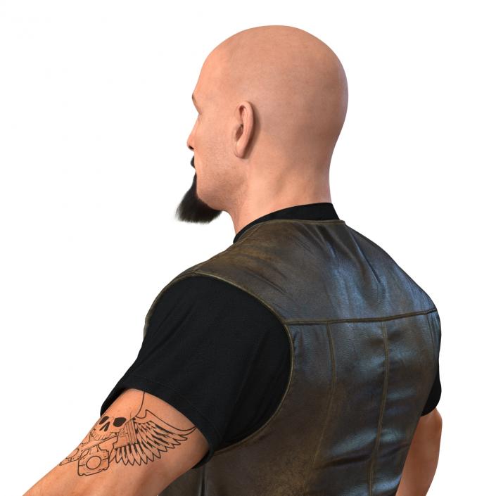 3D Biker Man with Fur Generic 2 model