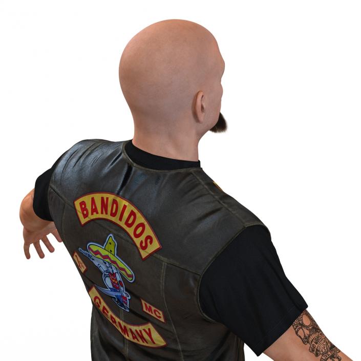 3D Biker Man with Fur model