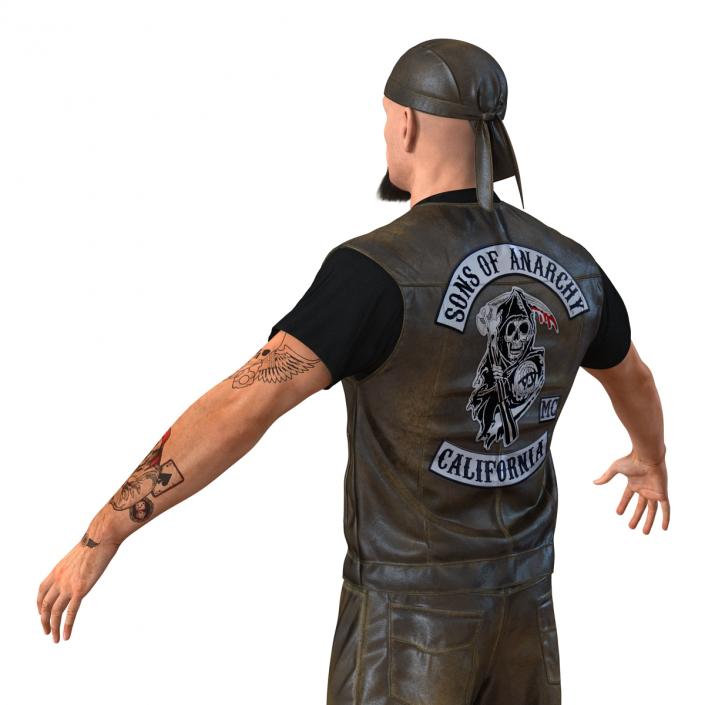 3D model Biker Man with Fur 2