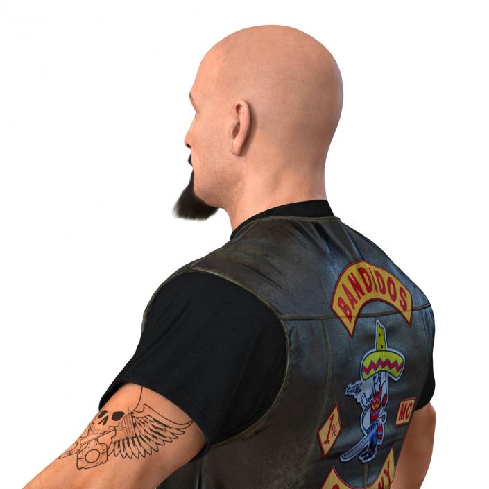 3D Biker Man with Fur model