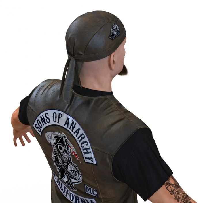 3D model Biker Man with Fur 2