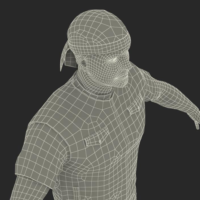 3D Biker Man Generic with Fur