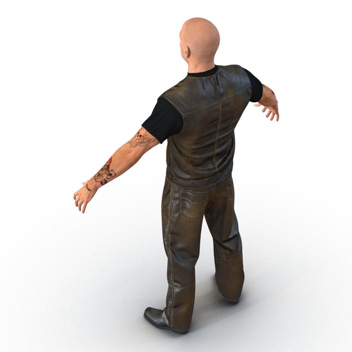 3D Biker Man Generic 2 Rigged