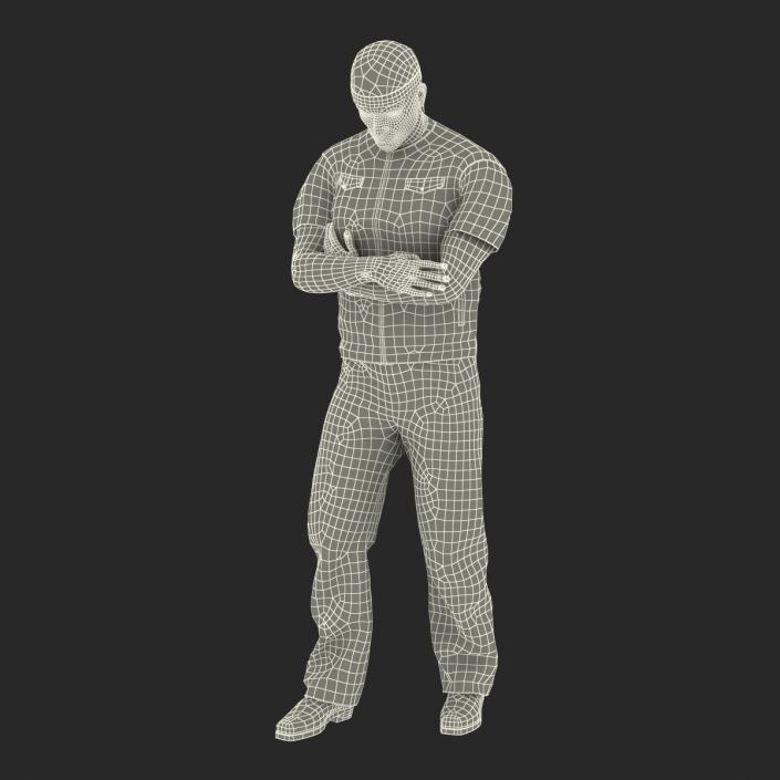 3D model Biker Man Generic 2 Rigged with Fur