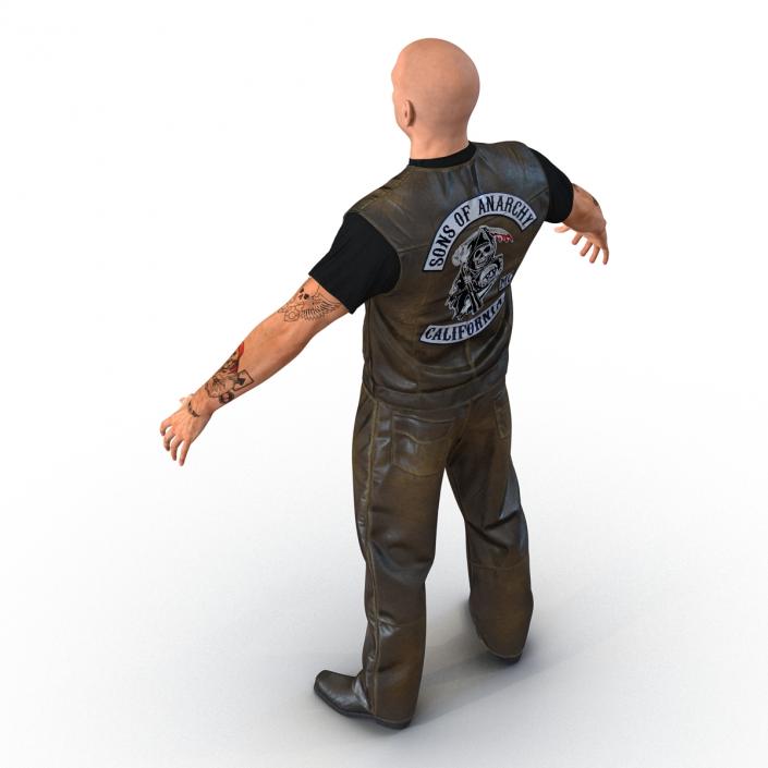 3D Biker Man Rigged 2 model