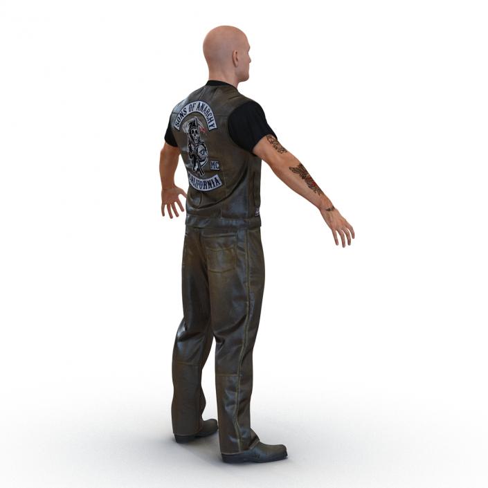 3D Biker Man Rigged 2 model