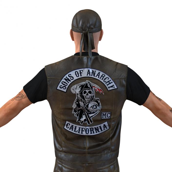 3D Biker Man Rigged 2 model