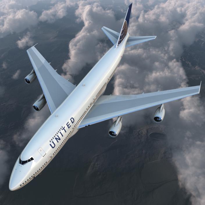 Boeing 747-200B United 3D