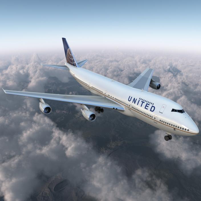 Boeing 747-200B United 3D