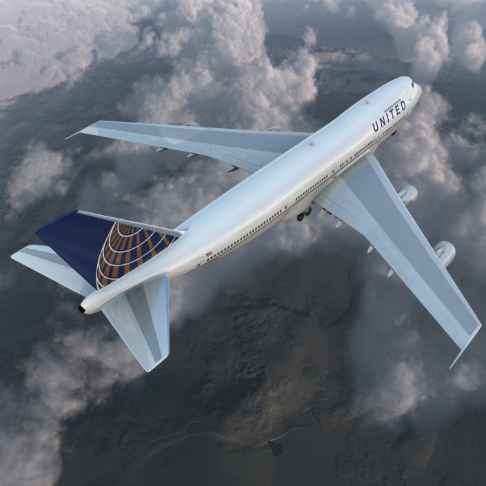 Boeing 747-200B United 3D