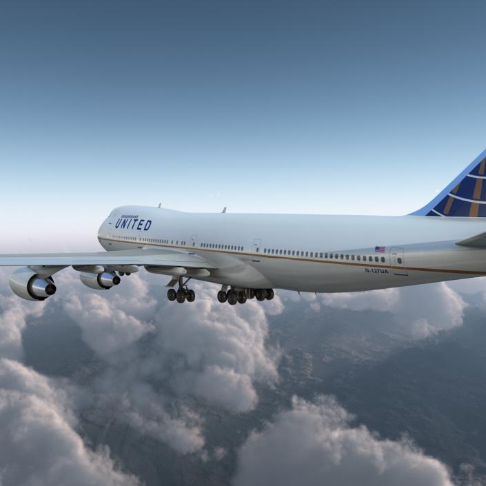 Boeing 747-200B United 3D