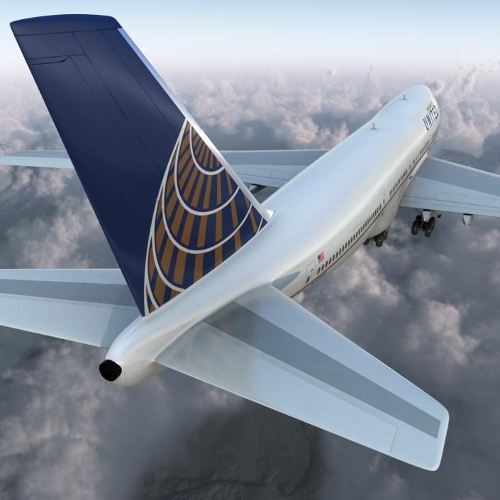 Boeing 747-200B United 3D